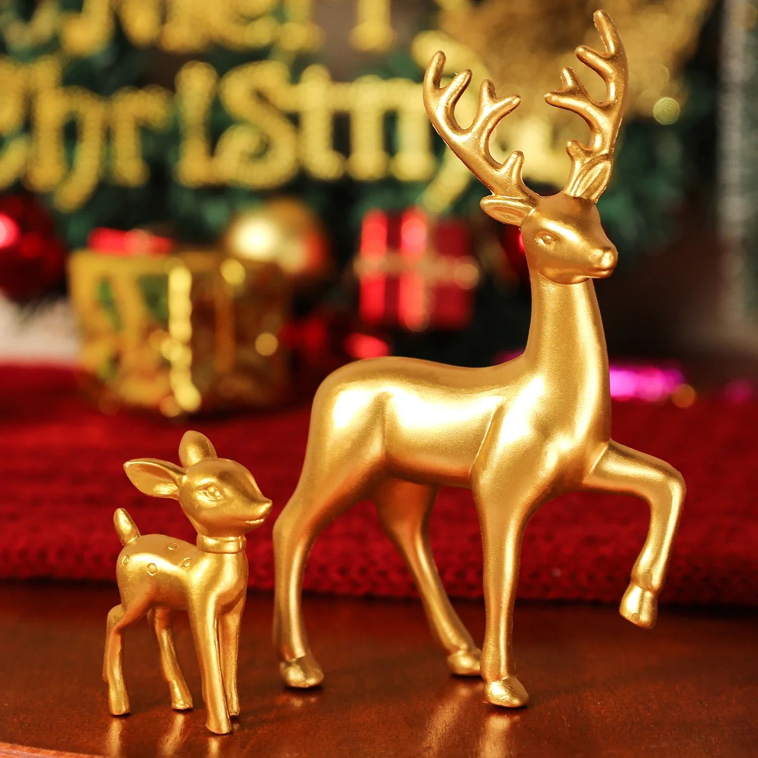 2 pcs/set, Christmas reindeer family set, Christmas Decor, Resin Statue Festive Home Decorations, Indoor Decor ,Christmas gifts.