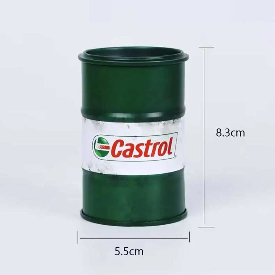 Iron Mini Oil Drum Model Chemistry Oil Drum Model Car Model Desktop Decoration Storage Box War Games Scene Model for Xmas Gifts