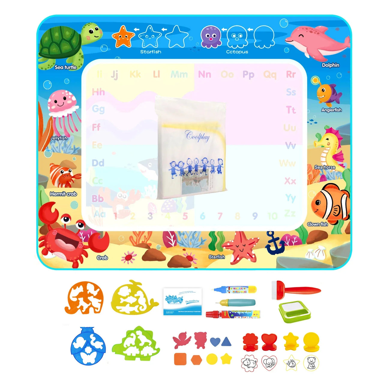 Magic Water Drawing Mat Coloring Doodle Mat with Magic Pens Educational Toys  Painting Board Montessori Toys for Kids Gifts