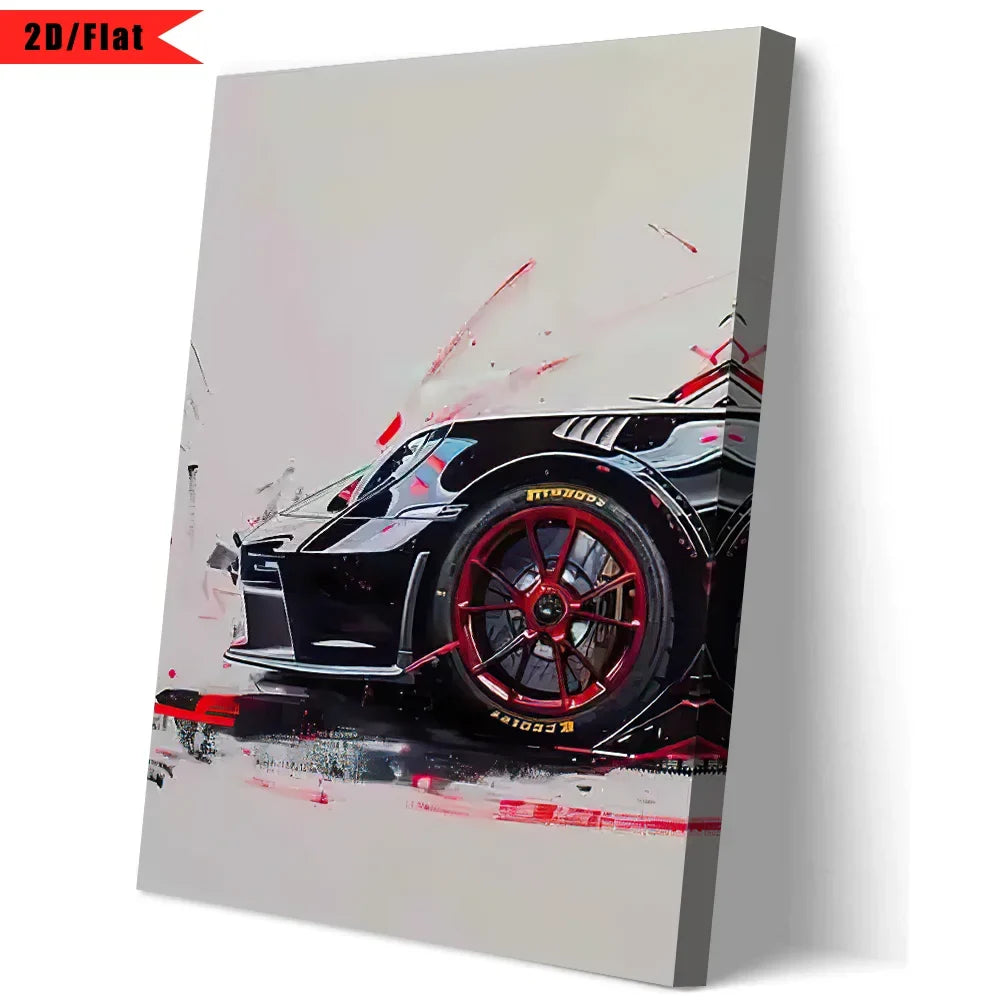 Fashionable Popular Super Sports Car GT3 RS Graffiti Wall Art, HD Canvas Print Poster, Home, Living Room, Room Decoration