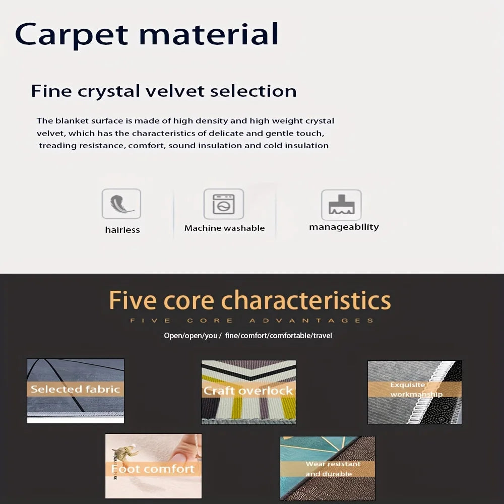 VIKAMA Modern Minimalist Carpet, Durable And Non-Slip, Long Runner Rug For Hallways, Bedside Rug For Bedrooms, Home Decor