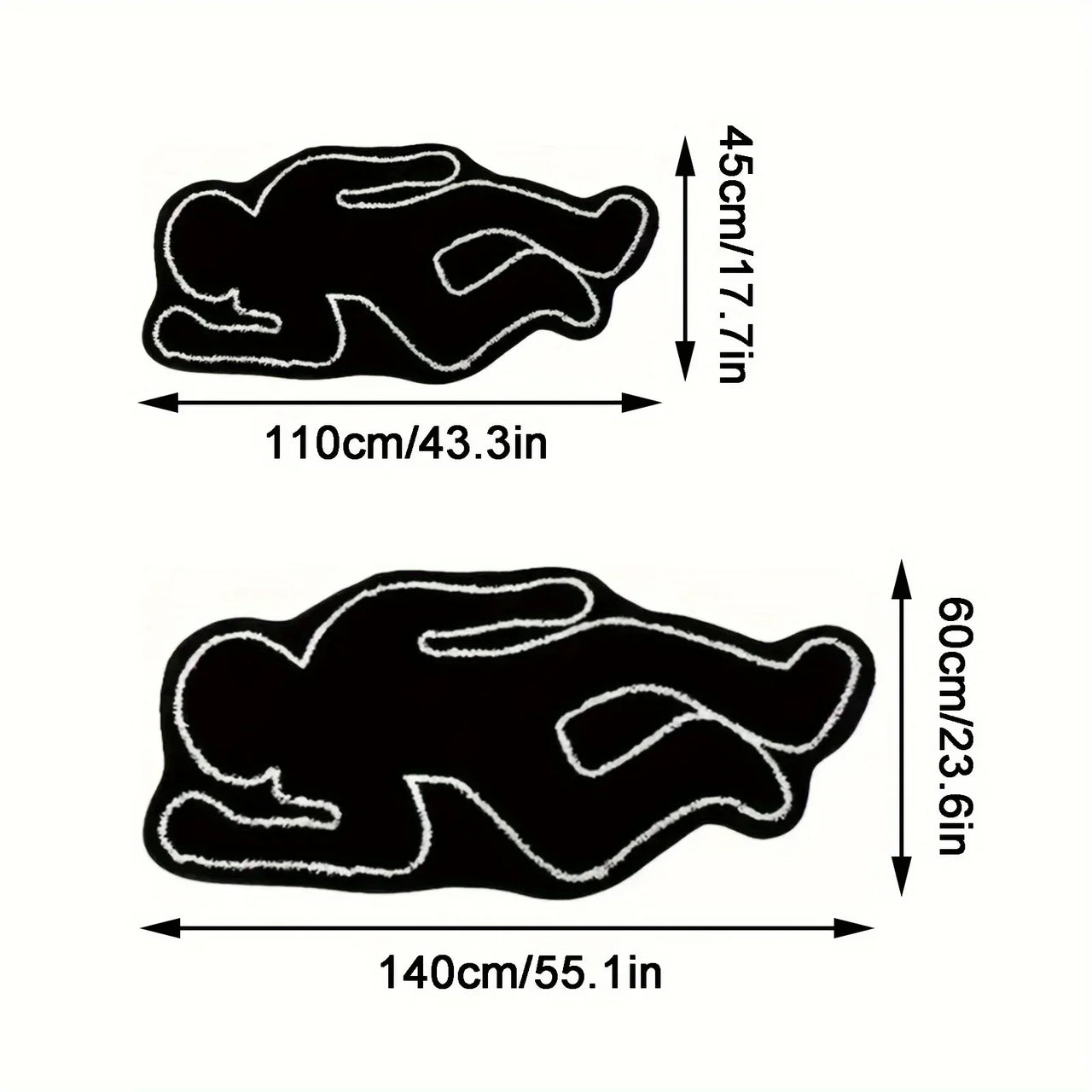 VIKAMA Abstract Human-Shaped Carpet Anti-Slip Area Entrance, Living Room Floor Mat, Bedroom Bedside Rug, Home Decoration