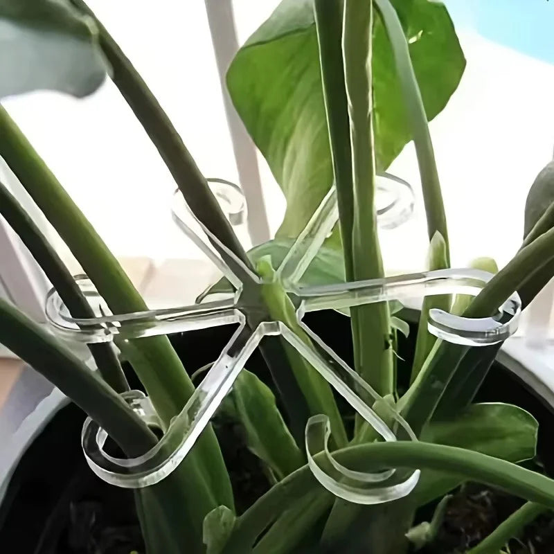 4Pcs Hanging Plant Stand Anti-Toppling Support Pole Plastic Hooks Fixator Flower Hydroponic Folding Fixed Garden Accessories