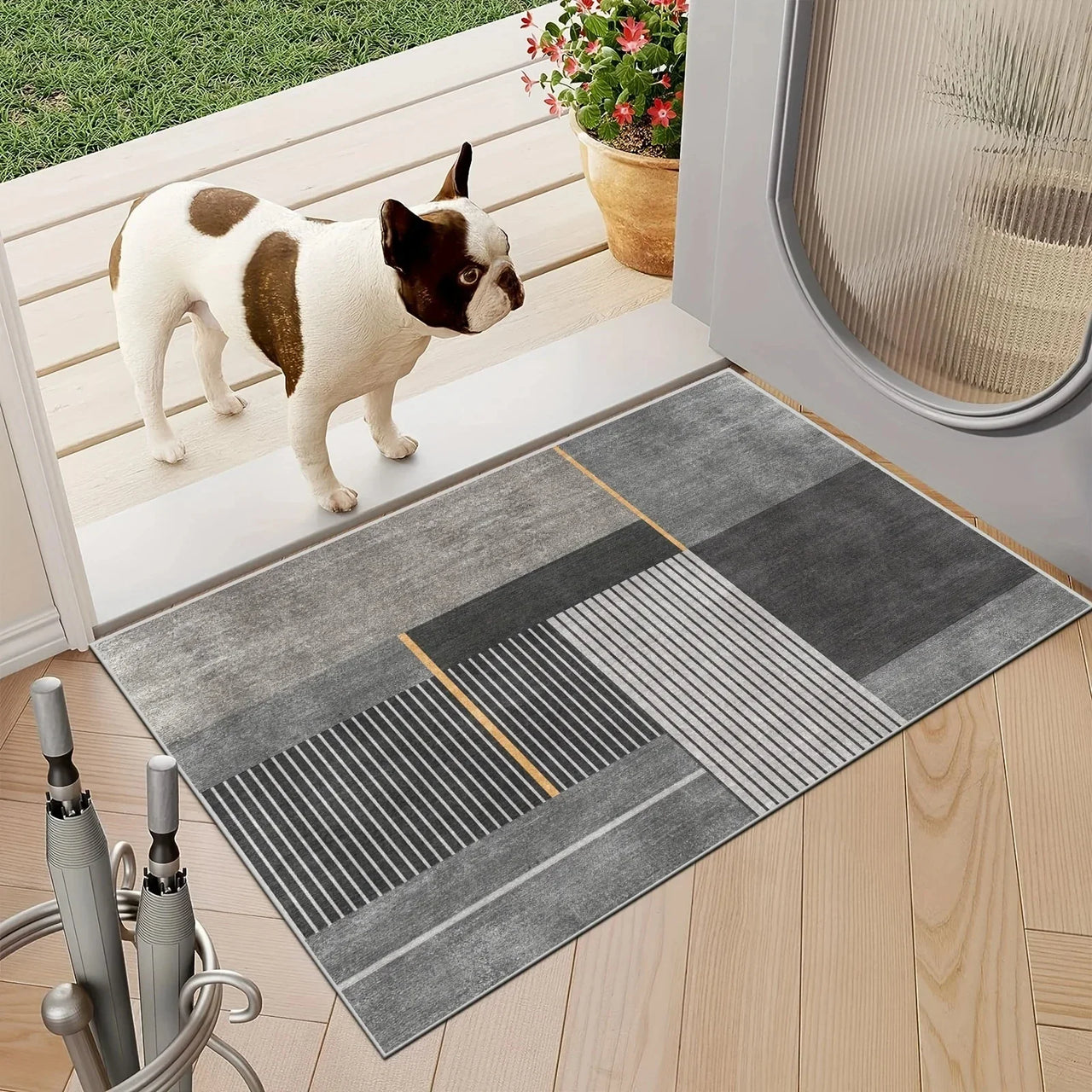 VIKAMA Minimalist Geometric Rugs Ideal For Hallways, Kitchen Mats, And Entrance Hall Doormats Durable And Easy-Care Home Décor