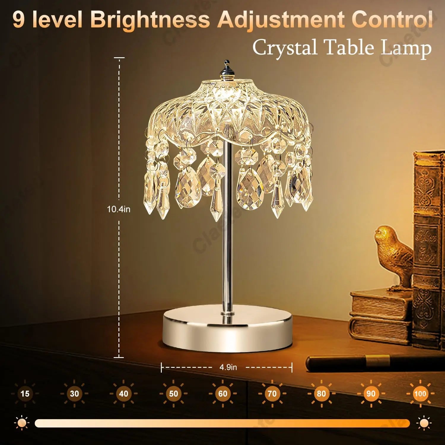 Light Luxury Crystal Table Lamp Bedroom Bedside European Retro Decorative Night Light Atmosphere Home Lighting Fixtures