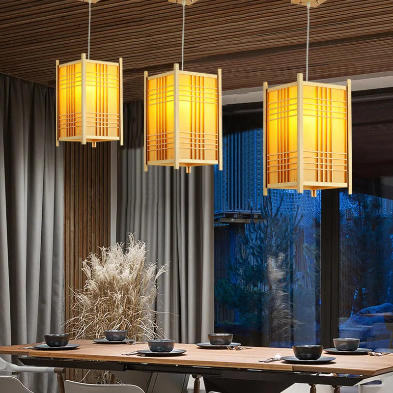 Solid Wooden Pendant Light For Livingroom Dining Room Kitchen Homestay Japan Style Suspension Hanging Lamp Art Decoration E27