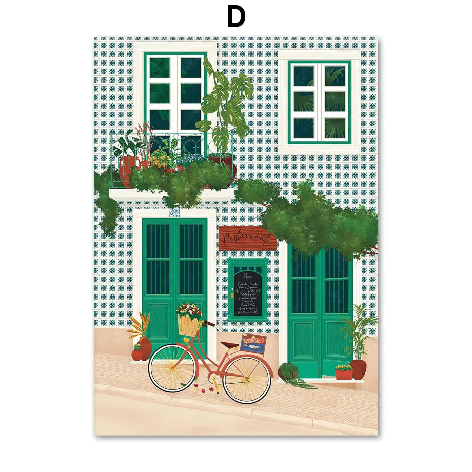 Lisbon Tram Food Portugal Wall Art Canvas Paintings Travel City Posters And Prints Wall Pictures For Living Room Kitchen Decor