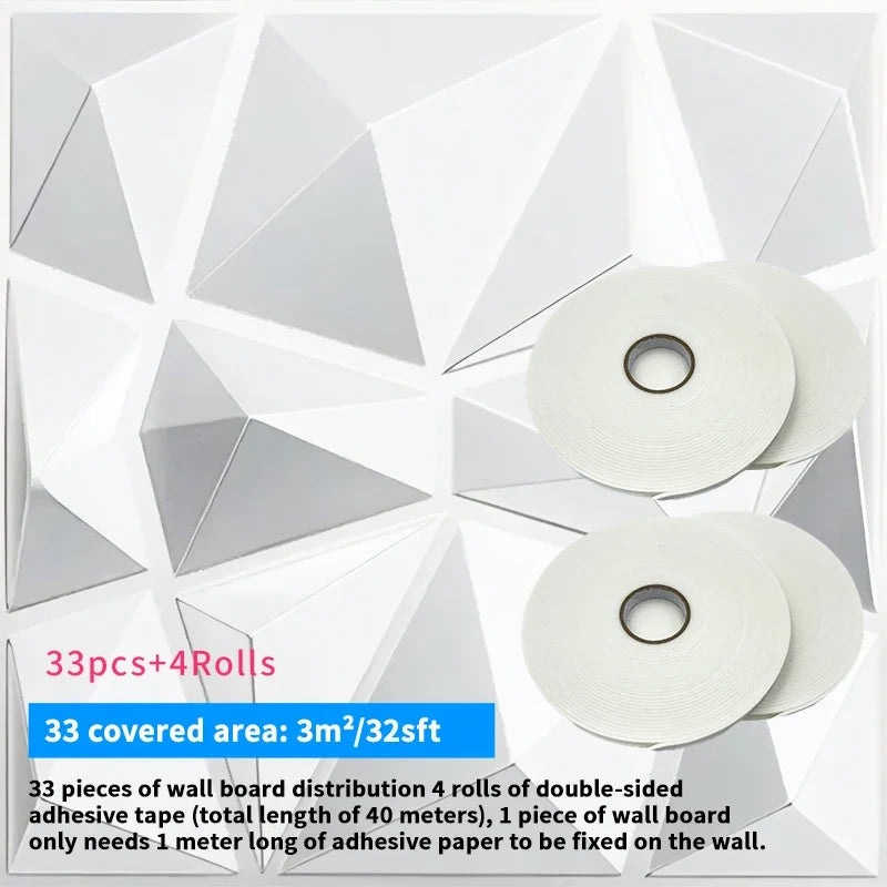 3D Wall Panels 30x30cm Indoor Wall Decoration for Living Room Bedroom Hotel Office  Mural Tile-Panel-Mold 3D Wall Sticker