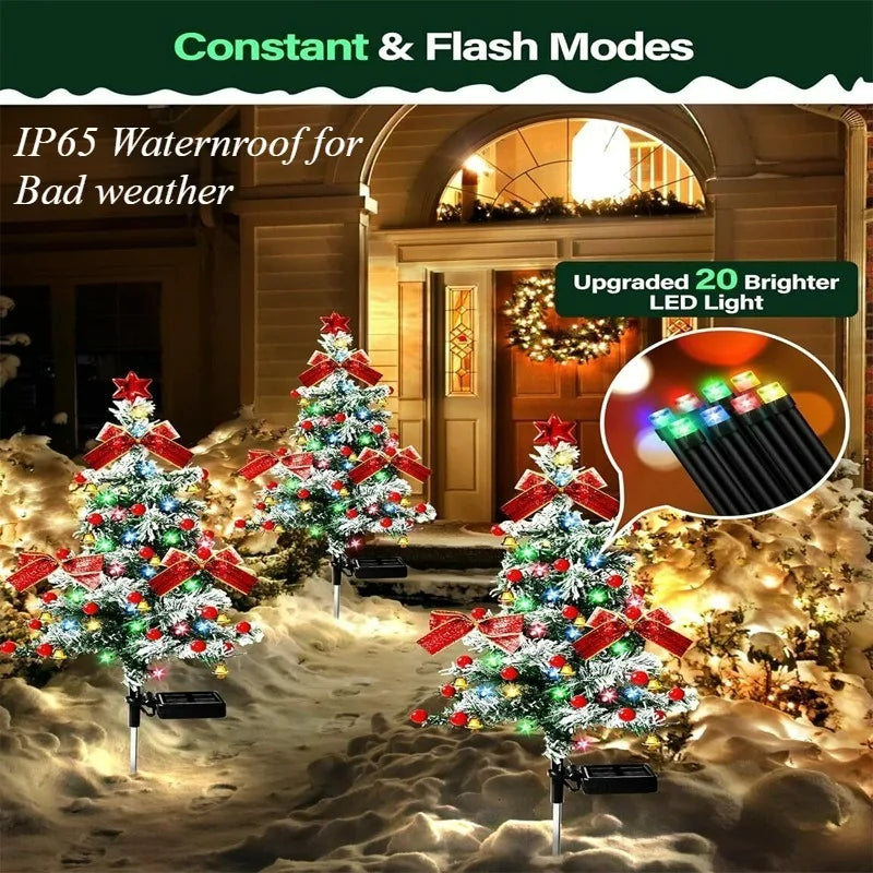 Solar Cedar Christmas Tree Light Decoration Outdoor Courtyard Garden Grounded Lawn Light Christmas Atmosphere Night Light