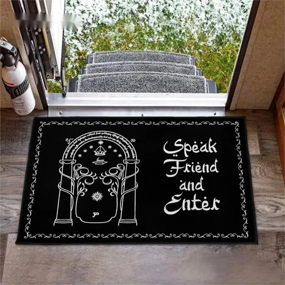 VIKAMA The Lord of the Rings Welcome Friends Doormat Halloween Home Decor Indoor Outdoor Rug RV Camping Mat
