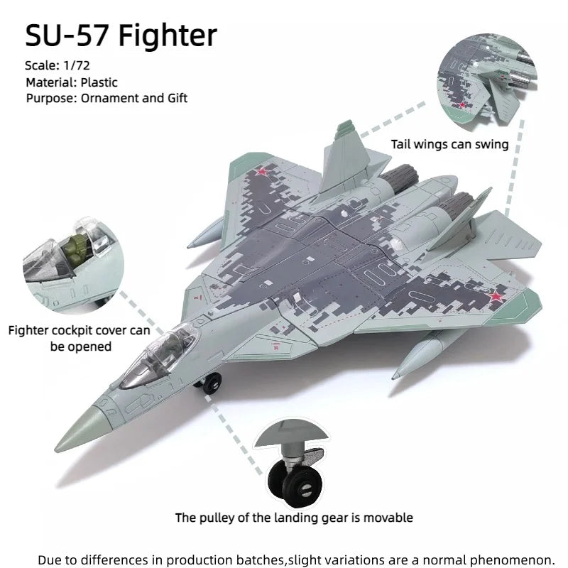 1/72 1/100 SU57 F22 F14 Scale Plastic Assembly Model airplane Home placement, collection and decoration Creative Gift