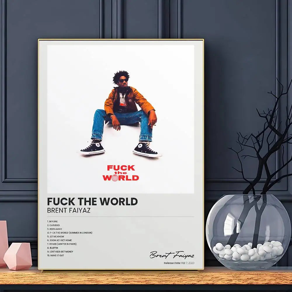 Singer B-Brent F-Faiyaz Icon Poster HD Art Sticky Wall Waterproof Home Living Room Bar Decoration