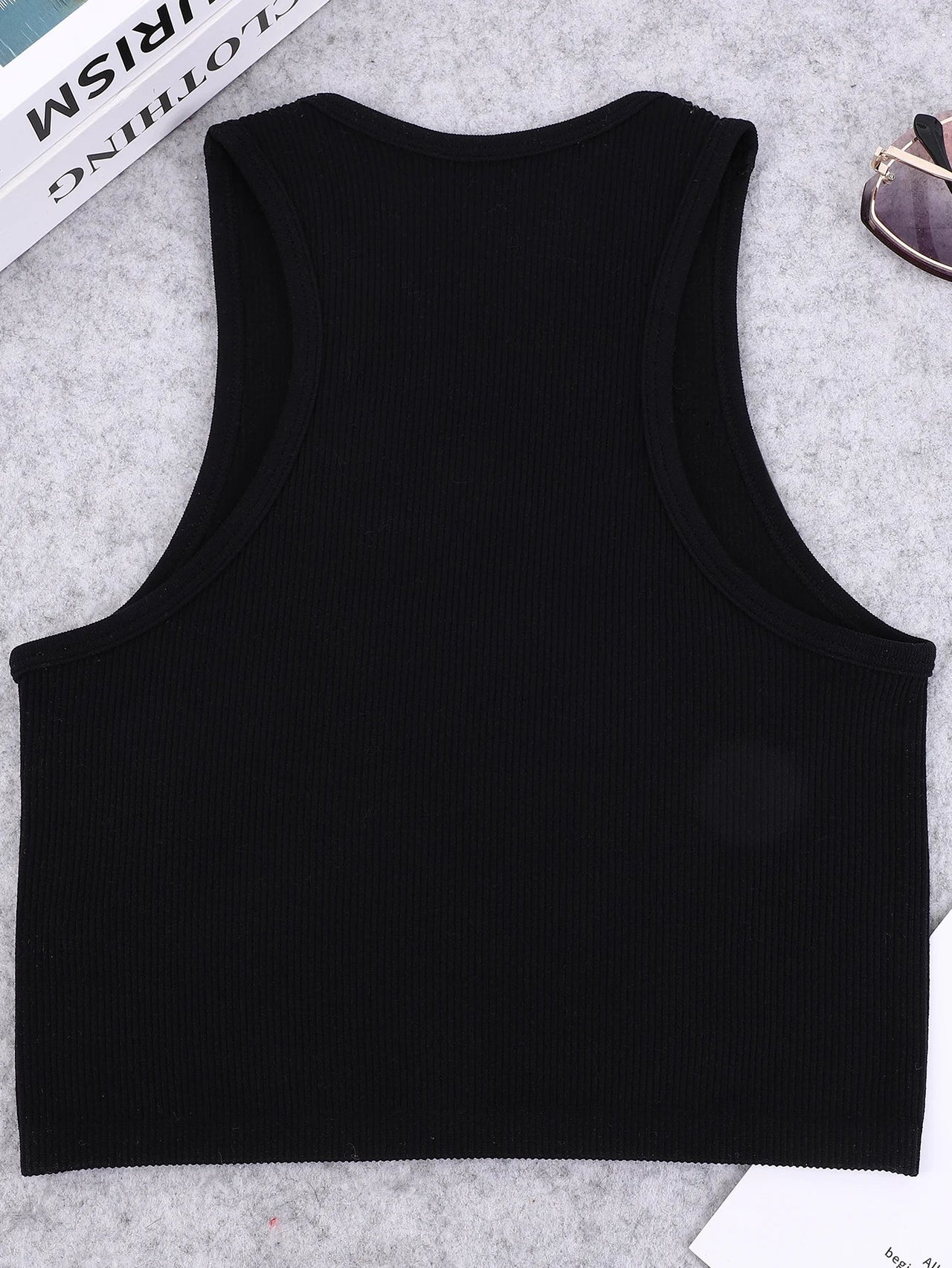 Seamless knitted high-elastic belly-baring yoga vest sleeveless casual sexy ribbed vest nylon quick-drying running fitness sport