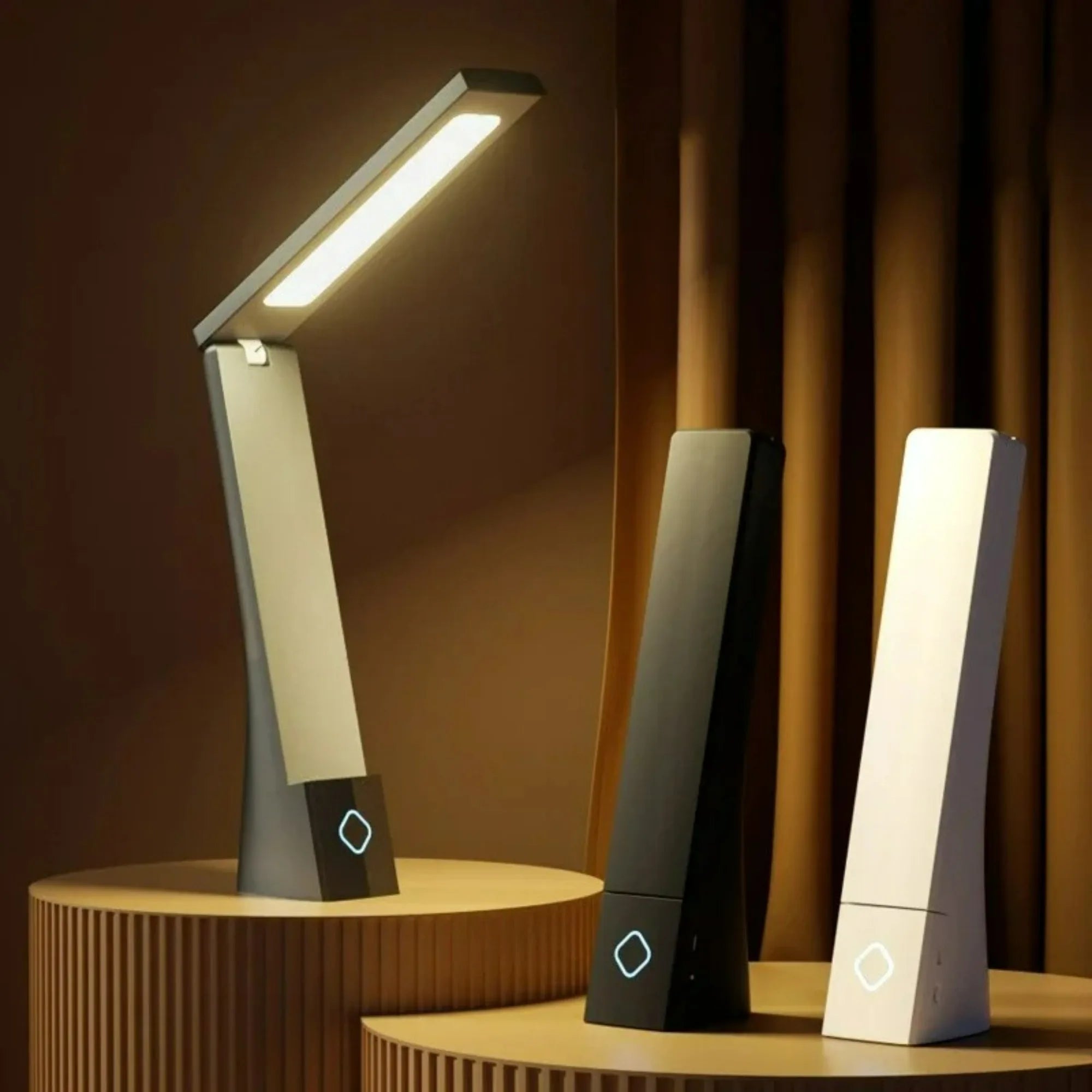 LED Folding Desk Lamp Touch 3 Color Dimming Charging and Pluging Eye Protection Learning Table Lamp Bedroom Bedside Night Light