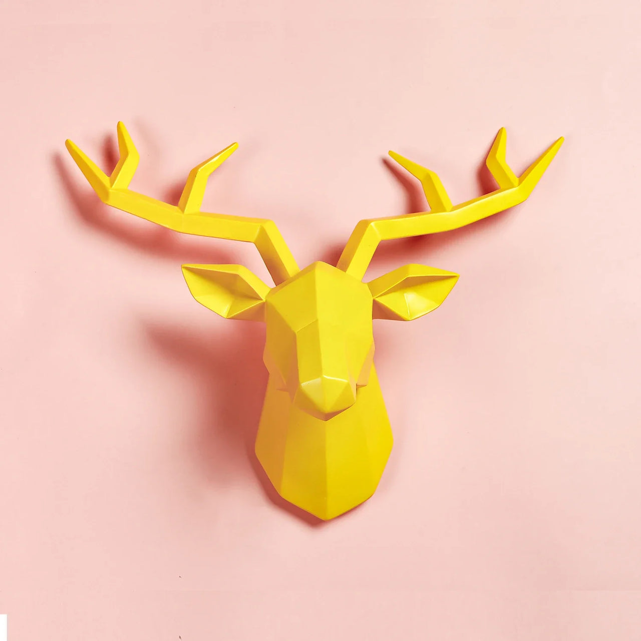 Deer Head Sculpture Animal Statue Figurines Wall Hanging Creative Elk  Art Antlers Statuette for Office Decoration Wall Mount