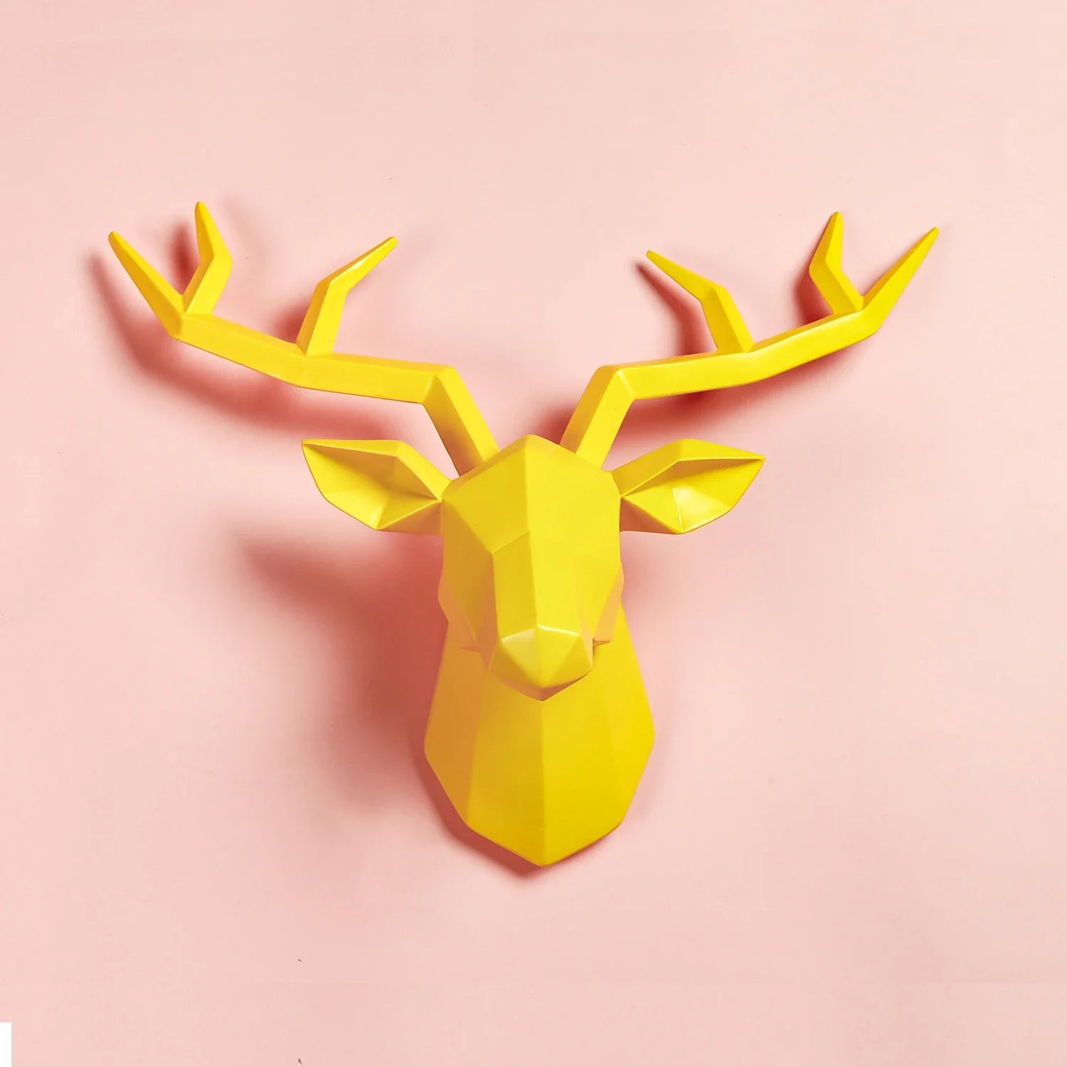 Deer Head Sculpture Animal Statue Figurines Wall Hanging Creative Elk  Art Antlers Statuette for Office Decoration Wall Mount