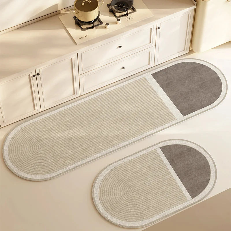VIKAMA1/2PCS Japanese Simple Wind Diatom Mud Mat Absorbent Quick Drying Long Kitchen Mat Toilet Bathroom Non-Slip Foot Mat