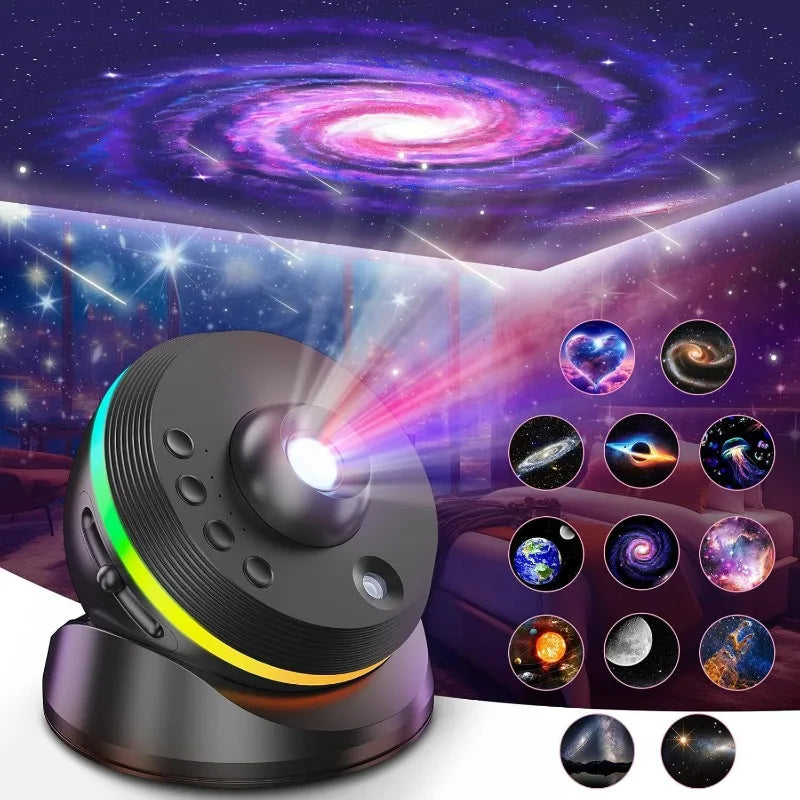 13 in 1 Planetarium Stream Star Projector Galaxy Starry Night Light Projection Bedroom Game Room Party Decor Children's Gift