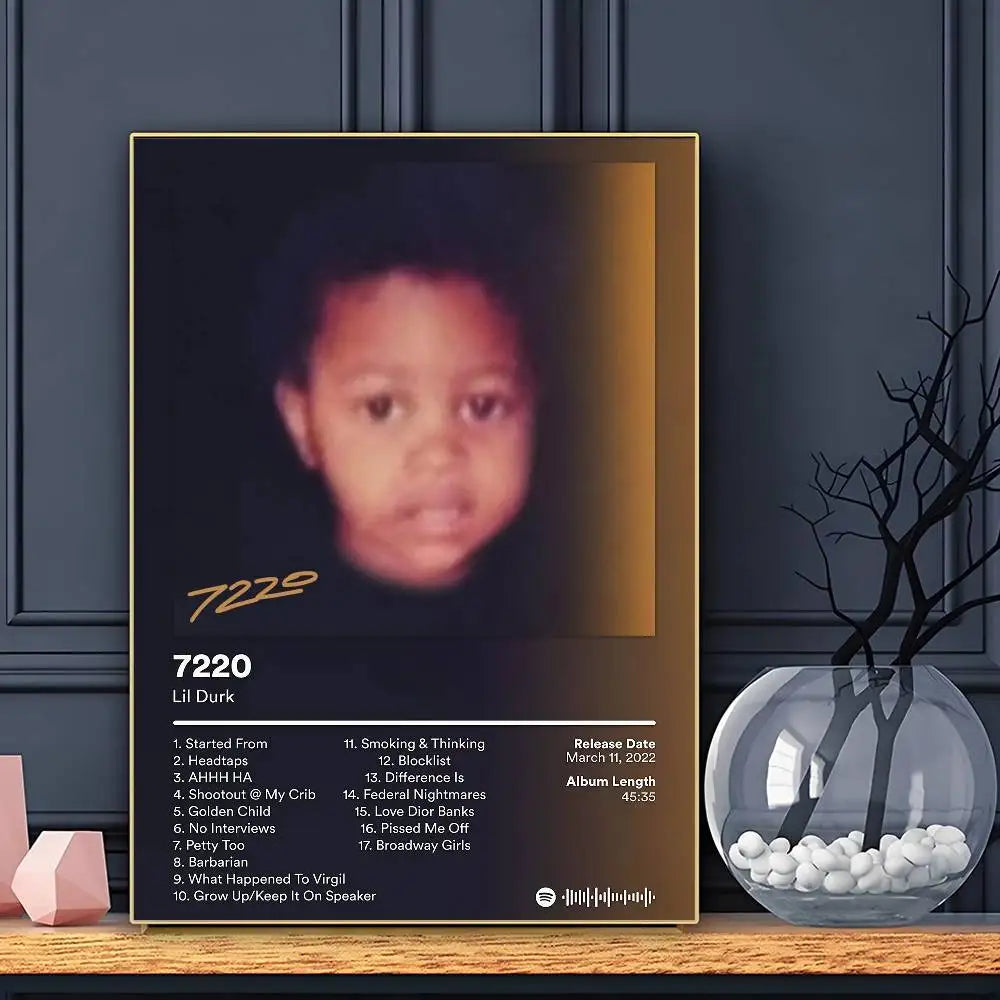 Rapper Lil Durk Deep Thoughts Poster HD Art Sticky Wall Waterproof Home Living Room Bar Decoration