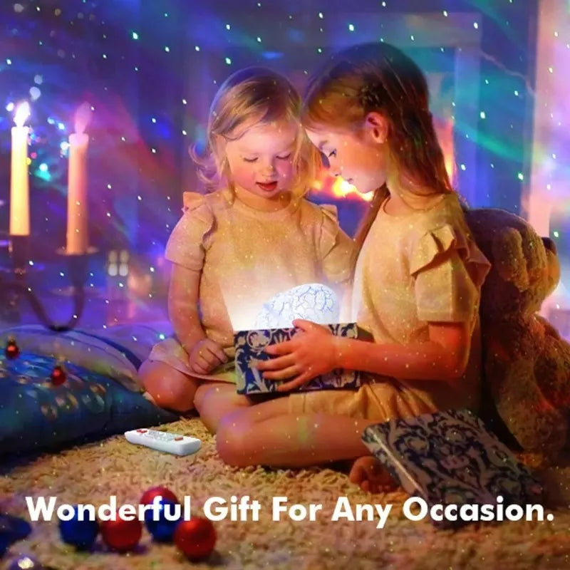 Dinosaur Egg Galaxy Projector with Remote Control Bluetooth Speaker LED Night Light Starry Sky Projection Light Children's Gift