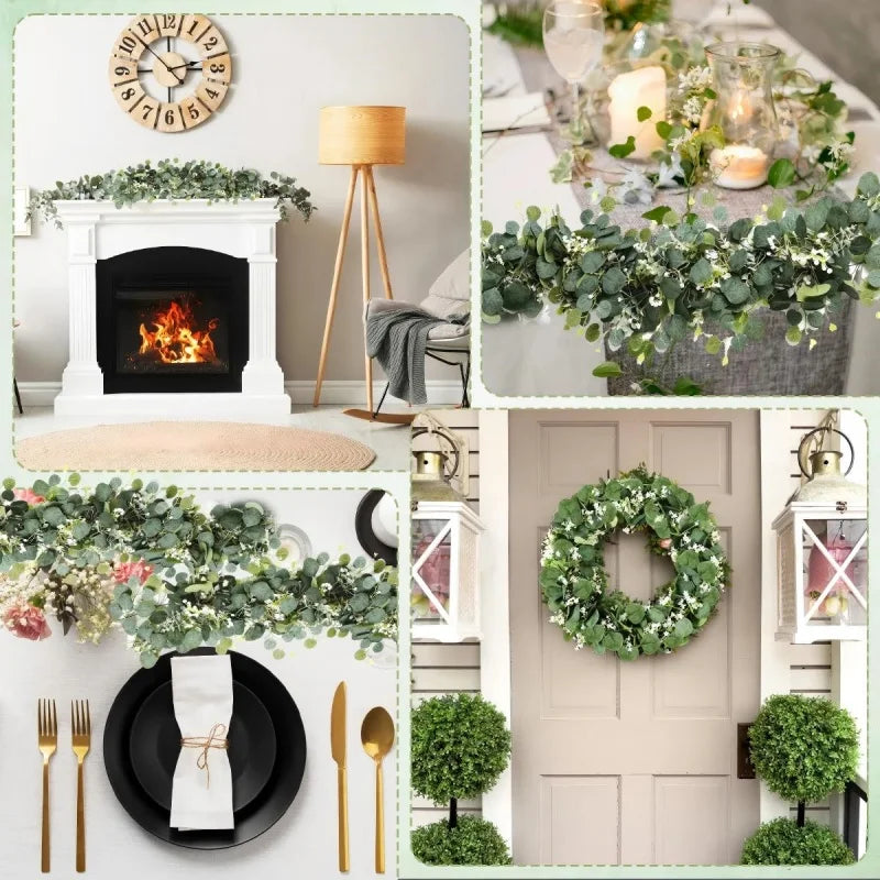 Artificial Eucalyptus Leaves Plant Green Hanging Plant Outdoor Garden Wedding Home Party Deco Greenery Foliage Vine Home Decor
