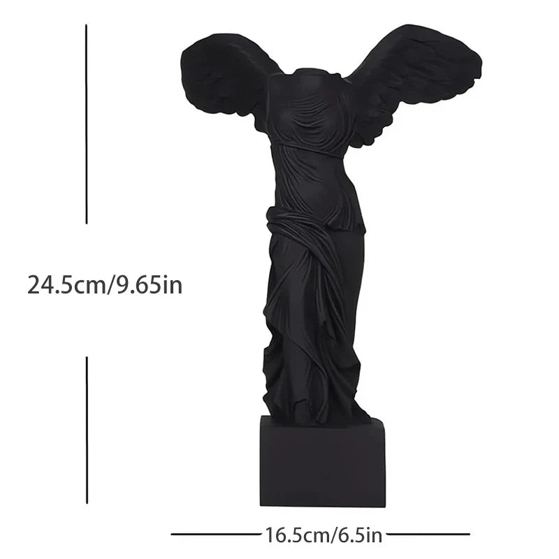 Greek Statue Resin Roman Louvre Winged Victory Goddess Figurine Angel Sculpture Home Decor Living Room Office Ornament