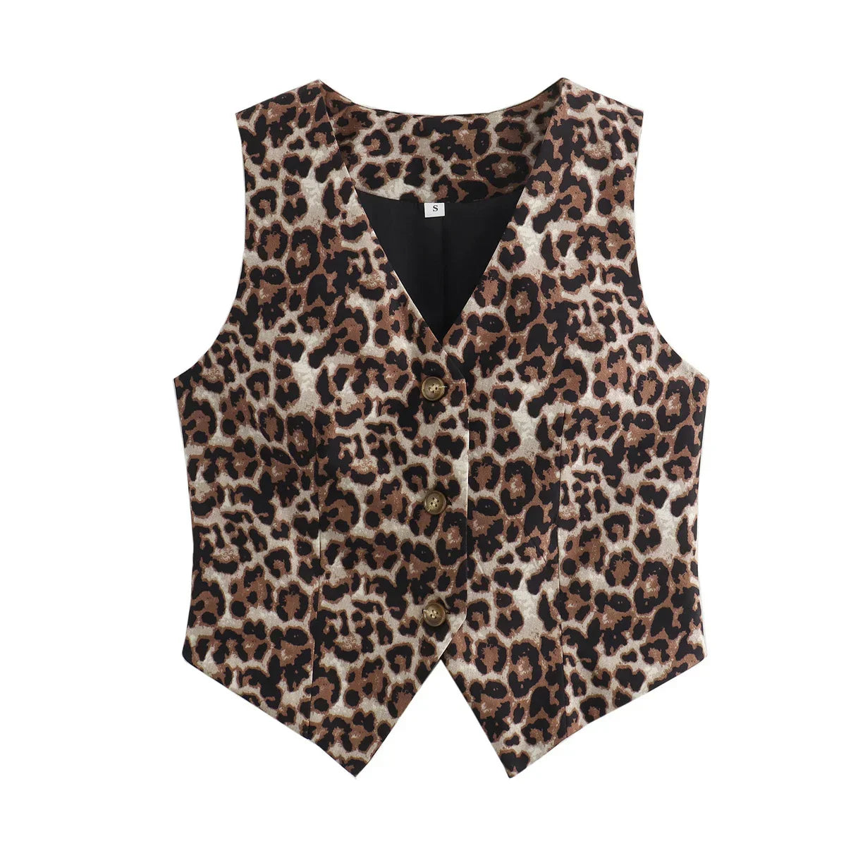 Women's Vest 2025 Fashion Leopard Summer V-Neck Single-breasted Vest Top Ladies Casual Cropped Sleeveless Coat New In Vests