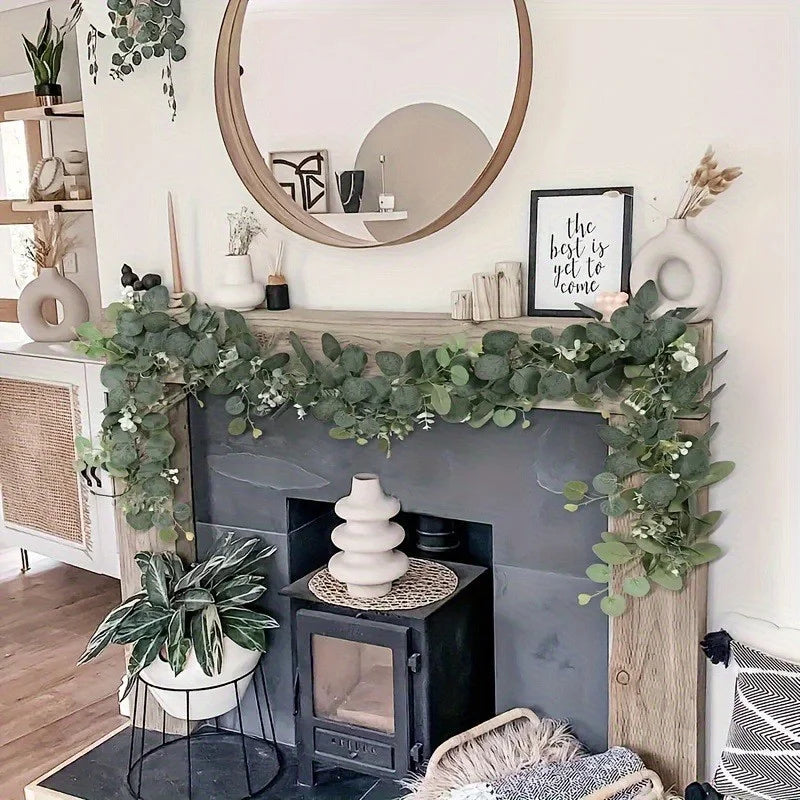 Artificial Eucalyptus Leaves Plant Green Hanging Plant Outdoor Garden Wedding Home Party Deco Greenery Foliage Vine Home Decor