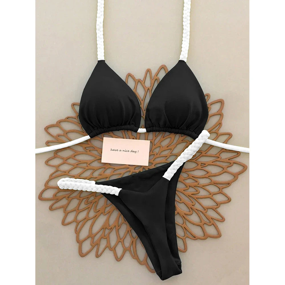 Micro Bikinis 2025 Push Up Women Swimsuits Sexy Swimwear Brazilian Bikini Set Thong Biquini Solid Swimsuit Summer Beachwear