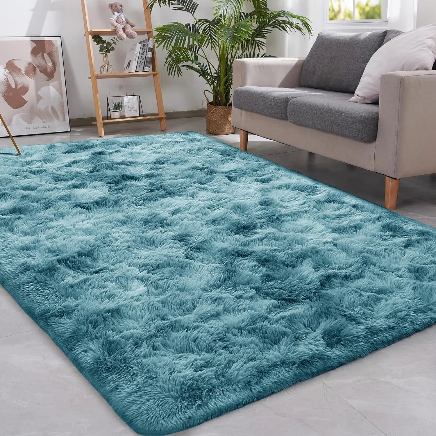 VIKAMA Living Room Area Carpet, Bedroom Children's Room Soft And Fluffy Cushion, Non-Slip Plush Floor Mat, Home Decoration