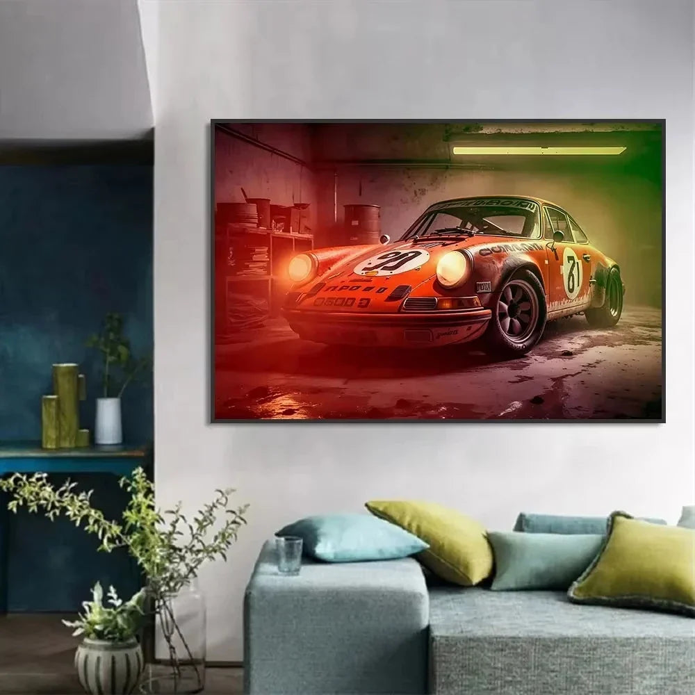 911 GT3 RS Car Generation Supercar Poster Canvsa Print Painting Home Decor Wall Art Decoration Gift For Car Lover Frameless
