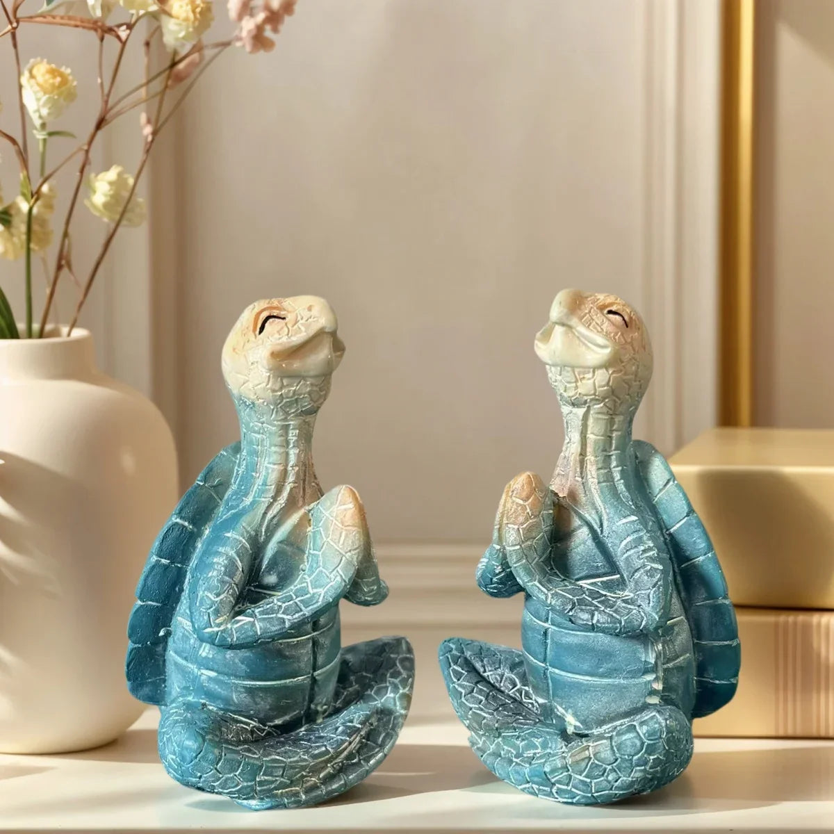 1 Piece of Resin Craft Meditation Turtle Statue, Resin Zen Decoration, Home and Garden Sculptures, Resin Zen Decoration Suitable for Turtle Enthusiasts and Collectors.