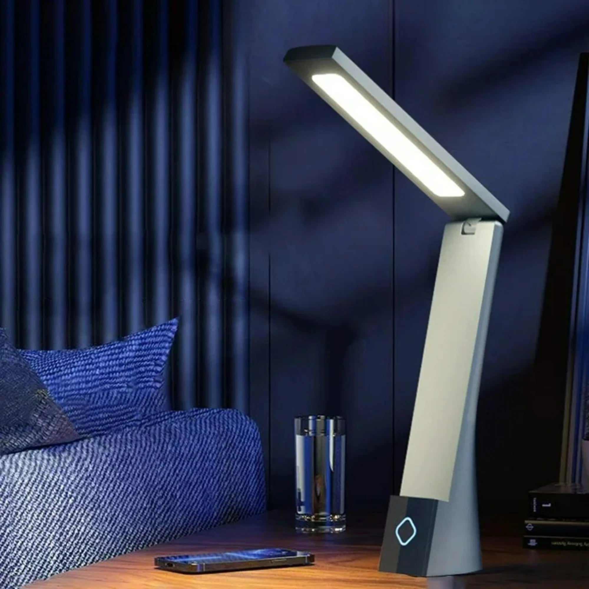 LED Folding Desk Lamp Touch 3 Color Dimming Charging and Pluging Eye Protection Learning Table Lamp Bedroom Bedside Night Light
