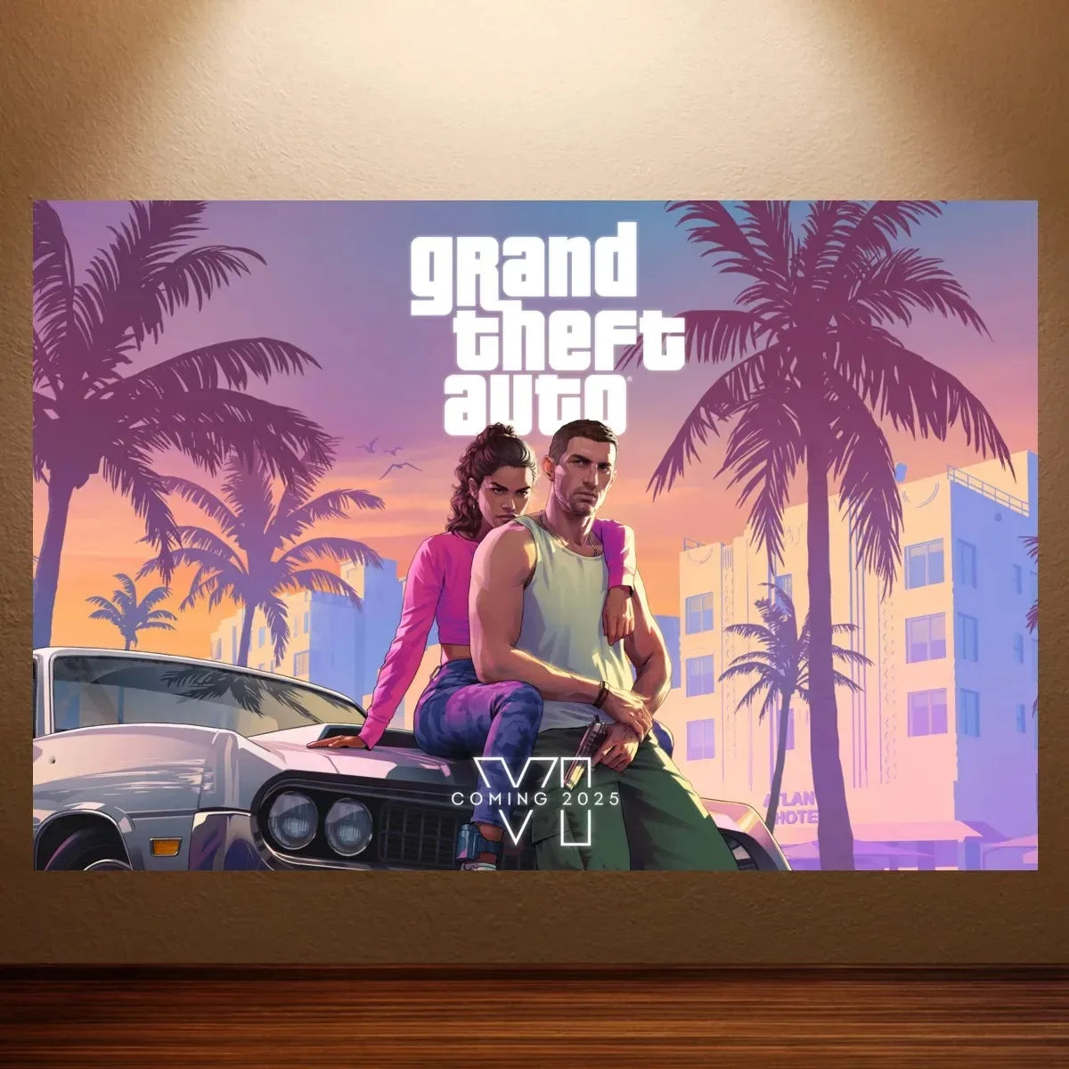 GTA 6 Poster Grand Theft Auto VI Game Poster Canvas Wall Art Painting Game Room Wall Decor Bedroom Wall Art Sticker Home Decor