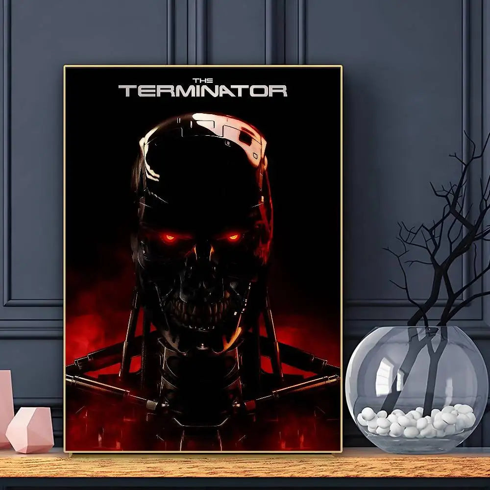 Classic Movie The Terminator Poster Sticky Wall Art Printing Waterproof Home Living Bed Room Bar Aesthetic Decor