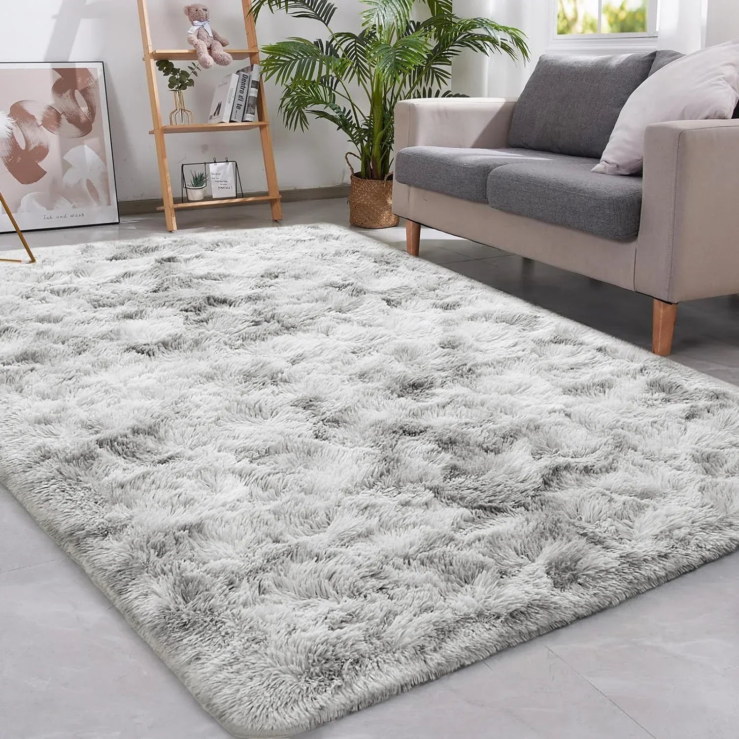 VIKAMA Living Room Area Carpet, Bedroom Children's Room Soft And Fluffy Cushion, Non-Slip Plush Floor Mat, Home Decoration