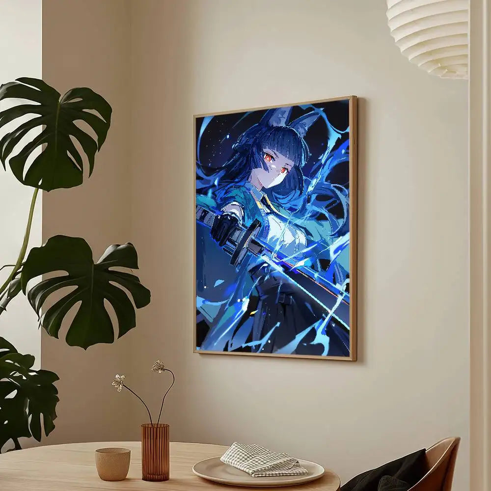 Zenless Zone Zero Hoshimi Miyabi Poster Sticky Wall Art Printing Waterproof Home Living Bed Room Bar Aesthetic Decor