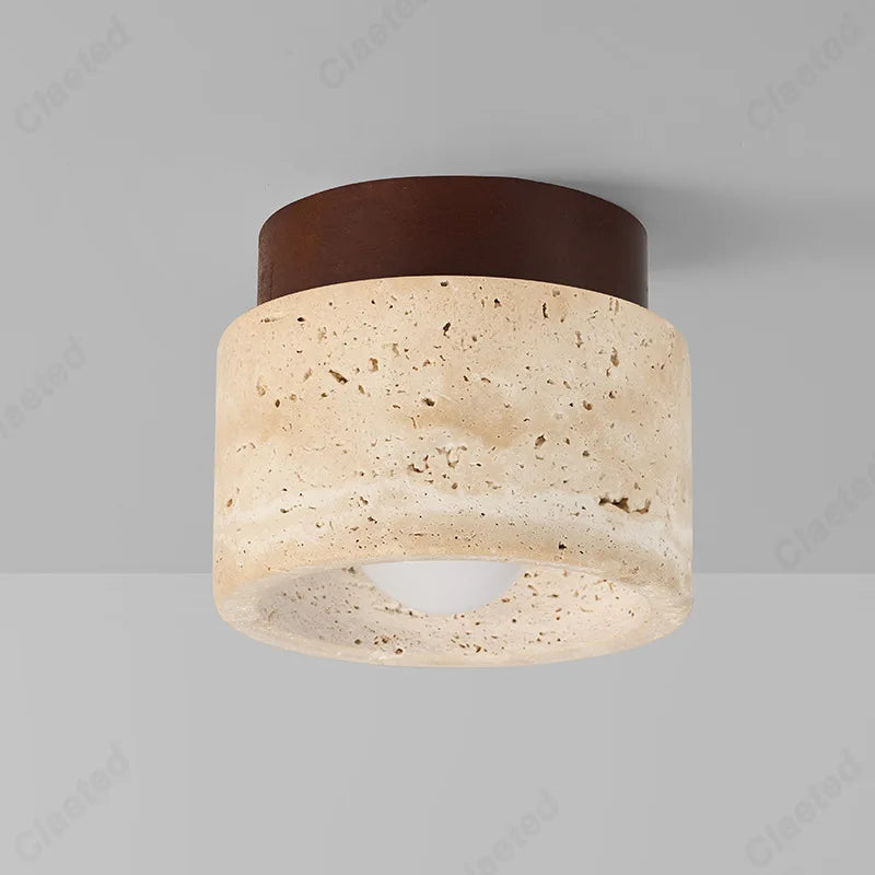 New European LED Yellow Cave Ceiling Lamp Cream Wind Corridor Porch Living Room Balcony Bedroom Lighting
