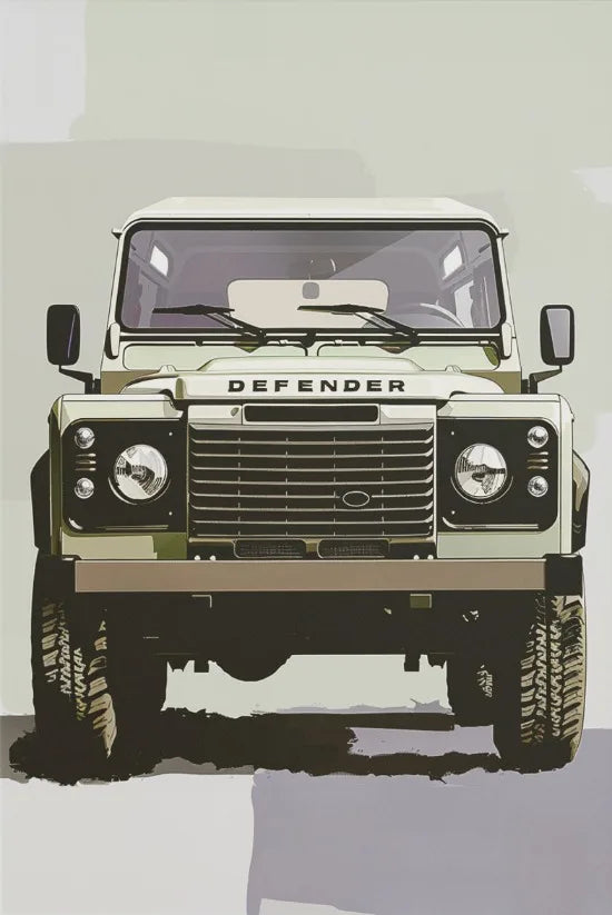 L-and-R-over Defender 90 Offroad Poster Classic Retro Automotive Poster Canvas Prints Classic Off-road Vehicle Aesthetic Print