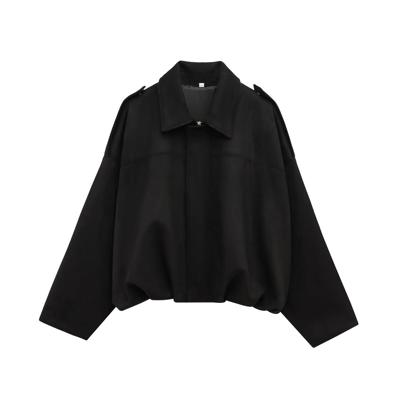 HH Women's Street Fashion Solid Loose Suede Texture Coats Causal Long Bat Sleeves Lapel Zipper Fly Winter Vintage Jackets