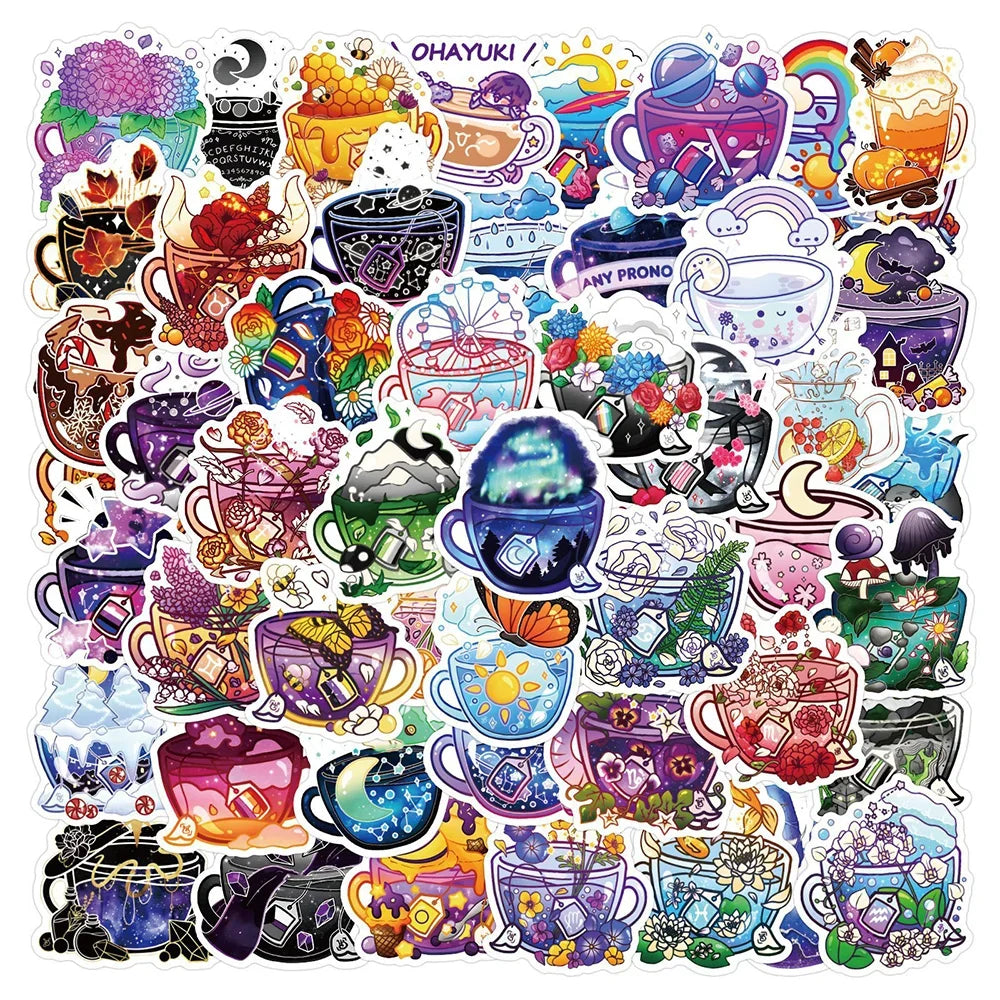 10/30/50pcs Cartoon Ins Cute Flower Graffiti Stickers Aesthetic Decals Kids Toy Scrapbook Diary Phone Laptop Waterproof Sticker