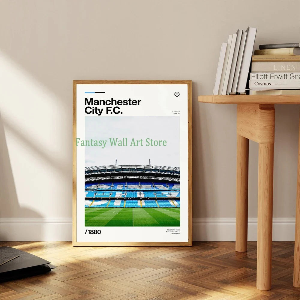 Famous Stadium Football Poster Football Fans Wall Art Decor Canvas Painting Stadium Minimalist Prints Aesthetic Wall Decoration