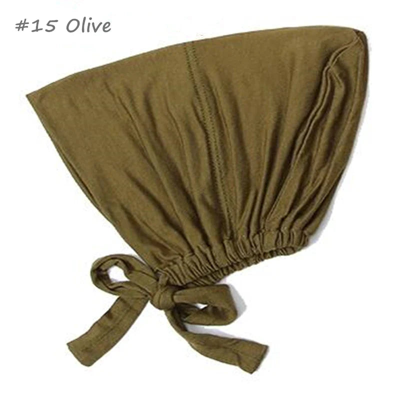 Adjustable Inner Caps Solid Color Elastic Cap Modal Hijab Muslim Bonnet Underscarf Women Fashion Accessories