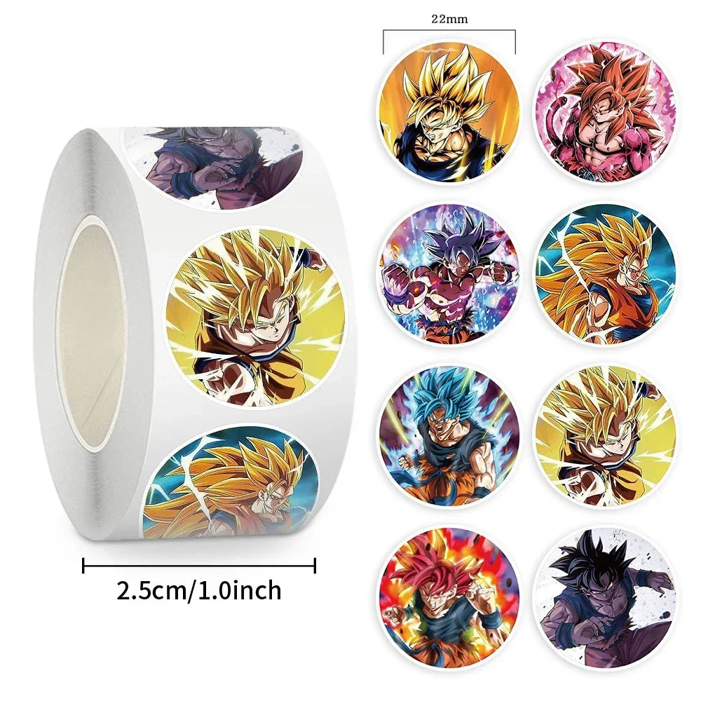 500pcs Anime Dragon Ball Sealing Stickers Guko Cute Cartoon Anime Stickers Round Diy Decor Album Diary Label Graffiti Sticker