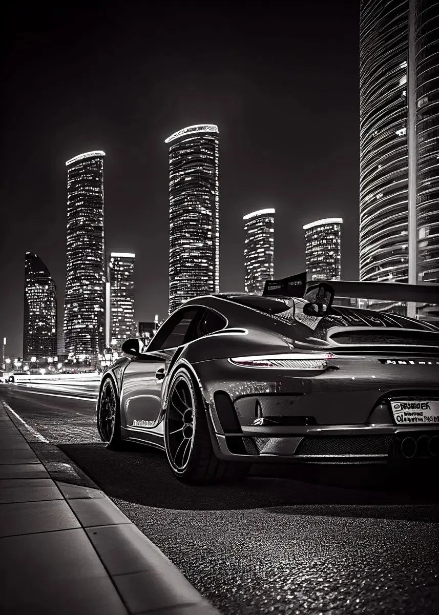 Trending Cars Retro Porsche 911 GT3 RS City Poster and Prints Canvas Painting Wall Art Pictures for Home Living Room Cuadros