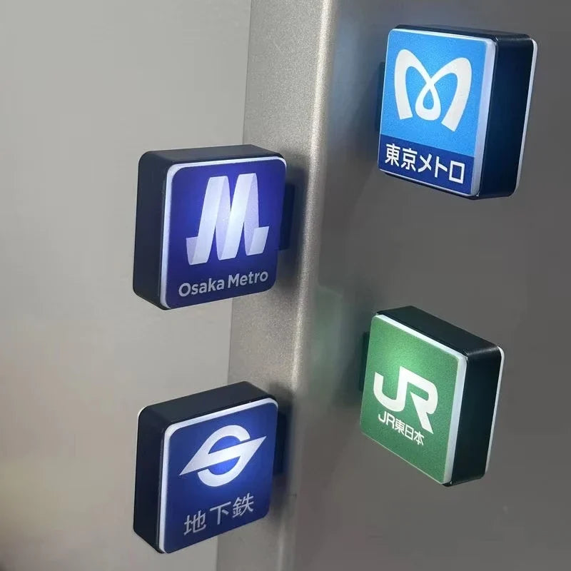 Japan Subway Light Sign 3d Fridge Magnets Luminous Refrigerator Sticker Osaka Kyoto Magnetic Jr Travel Souvenir Magnetic Sticker