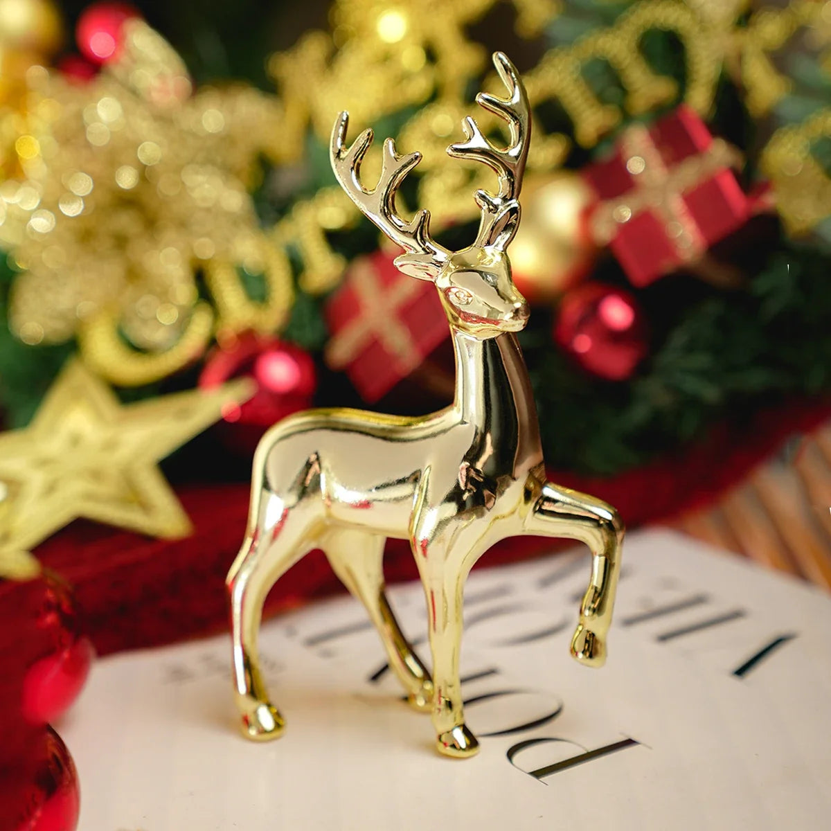 Room Decor Mother Deer Cute Kids Room Decor Sculptures Kawaii Miniatures Sculptures Christmas Home Decoration Fawn Figurines