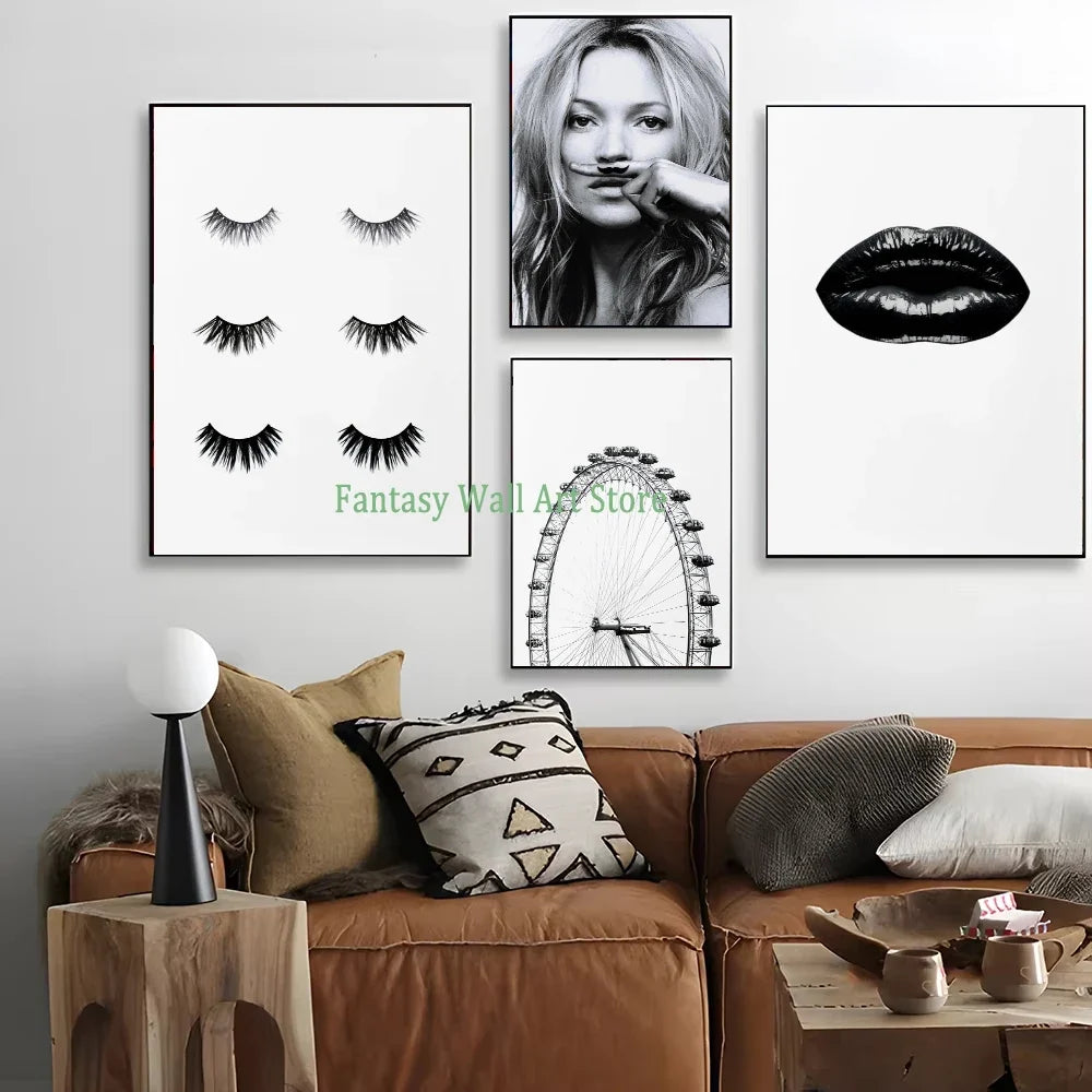 Kate Moss Print Poster Fashion Print Life Is Joke Print Fashion Decor Model Poster Cafe Aesthetic Poster Canvas Painting Decor