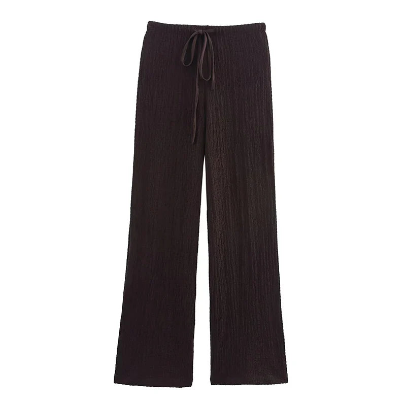 Willshela Women Fashion 2 Piece Set Solid Single Breasted Tank Tops & Vintage HIgh Elastic Waist Pants Female Chic Pants Suit