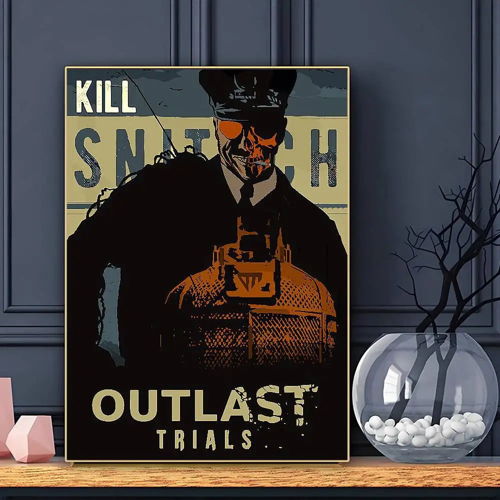 GAME The Outlast T-Trials Poster HD Art Sticky Wall Waterproof Home Living Room Bar Decoration